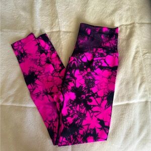 Pink and black cropped leggings
